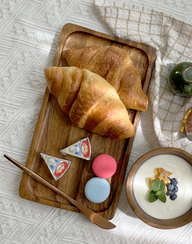 Holin 아카시아 통원목 수제 우드 직사각플레이트 (대)
