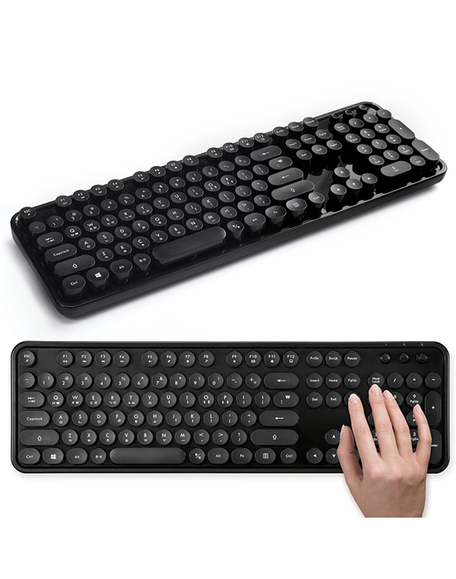 엑토 엑토 레트로 멤브레인 저소음 무선 키보드 KBD-48 착용컷