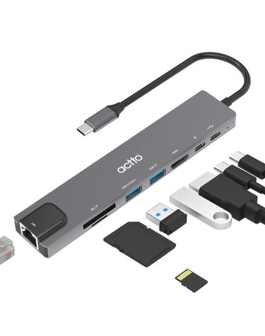 엑토 8in1 C타입 HDMI PD충전 랜포트 멀티허브 CRH-24
