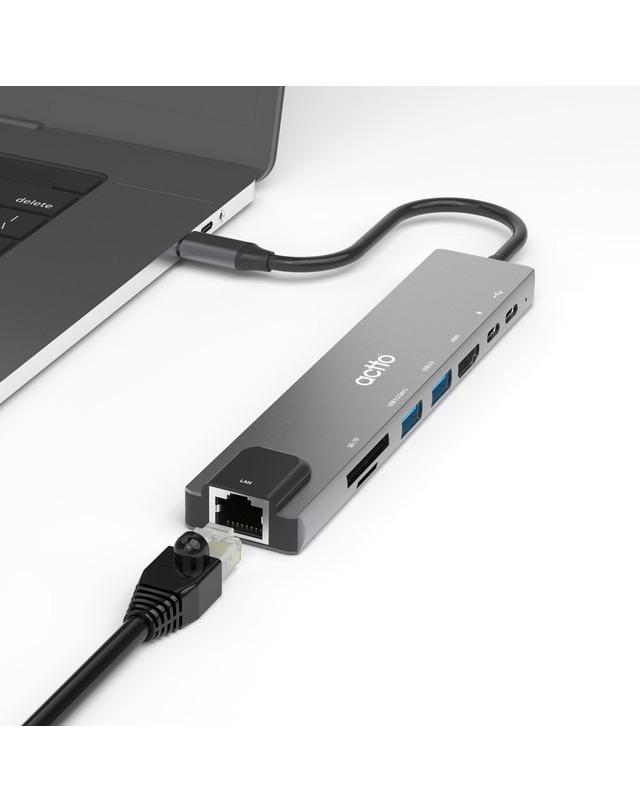 엑토 엑토 8in1 C타입 HDMI PD충전 랜포트 멀티허브 CRH-24 착용컷