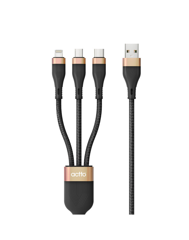 엑토 엑토 USB 3in1 C타입 아이폰 5핀 충전 케이블 USB-44 착용컷
