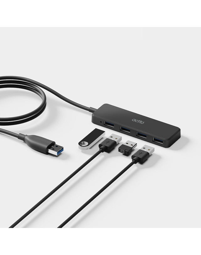 엑토 엑토 USB 3.2 4포트 노트북 PC 외장하드 1m 롱 멀티 허브 HUB-60 착용컷