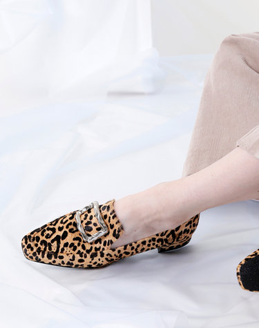 BIP18316 WAVE LOOP LOAFER  LEOPARD / 2COLORS