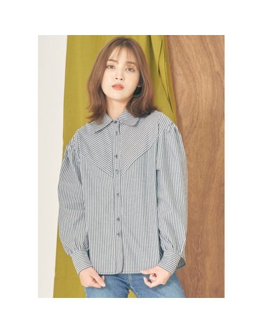 STRIPE PUFF BLOUSE