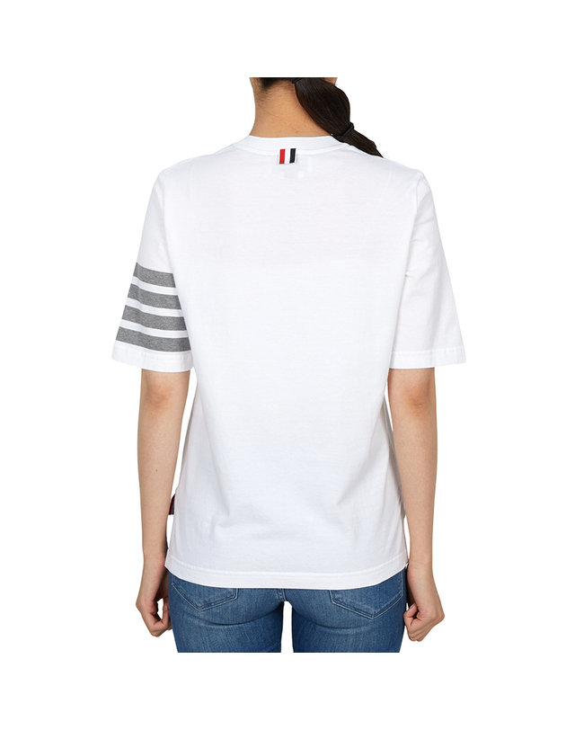 톰브라운 톰브라운 여성 반팔티셔츠 FJS102G 07862 100 착용컷
