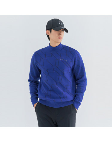 남성 패턴물 하이넥 니트 TSN-41HG22-907