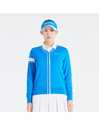 26SS 여성 배색 V넥 니트 가디건 TS6-52HG24-906