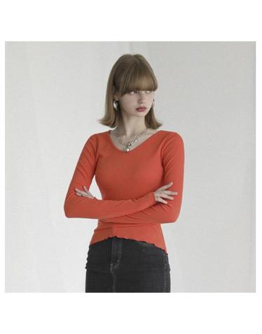 WAVE GOLGI VNECK T-SHIRT ORANGE