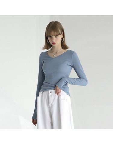 WAVE GOLGI VNECK T-SHIRT SKY