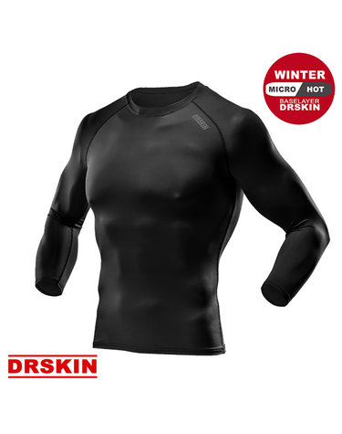 [DRSKIN] 남성 겨울 히트텍 기모 언더레이어 라운드 셔츠 블랙