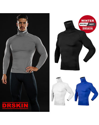 [DRSKIN] 남성 기능성 히트텍 기모 터틀넥 스포츠 언더레이어 운동복