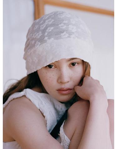 FLORE TERRY BEANIE IN CREAM