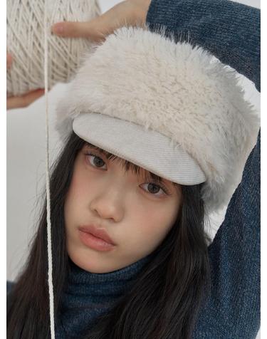 DRAPE FUR MARGOT HAT IN CREAM