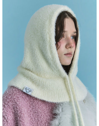 포에지담 KNIT BALACLAVA IN CREAM WING
