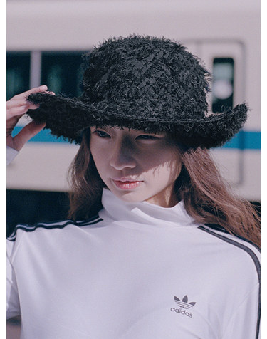 BOHO FRINGE FEDORA IN BLACK