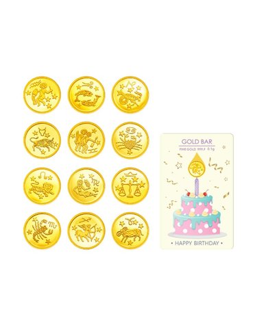 [삼성금거래소] 생일 축하 별자리 골드바 0.1g