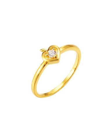 [삼성금거래소 MELORA] O컬렉션 24K 하트큐빅 사과 반지 2.38g
