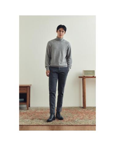 라쿤 혼방 솔리드 롱터틀넥 스웨터 BRWAW25641GYX