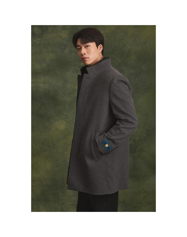 브렌우드 캐시미어 블렌디드 카라FUR부착 다운코트 BRCBW26641BED 착용컷