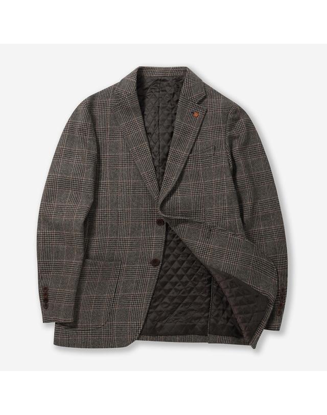 브렌우드 BLAZER CLUB 울블렌디드 체크 퀼팅 자켓 BRJBW26511BRX 착용컷
