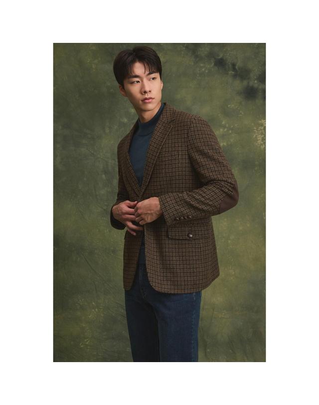 브렌우드 체크 헌팅 자켓(퀼팅) BRJCW26473KHX 착용컷