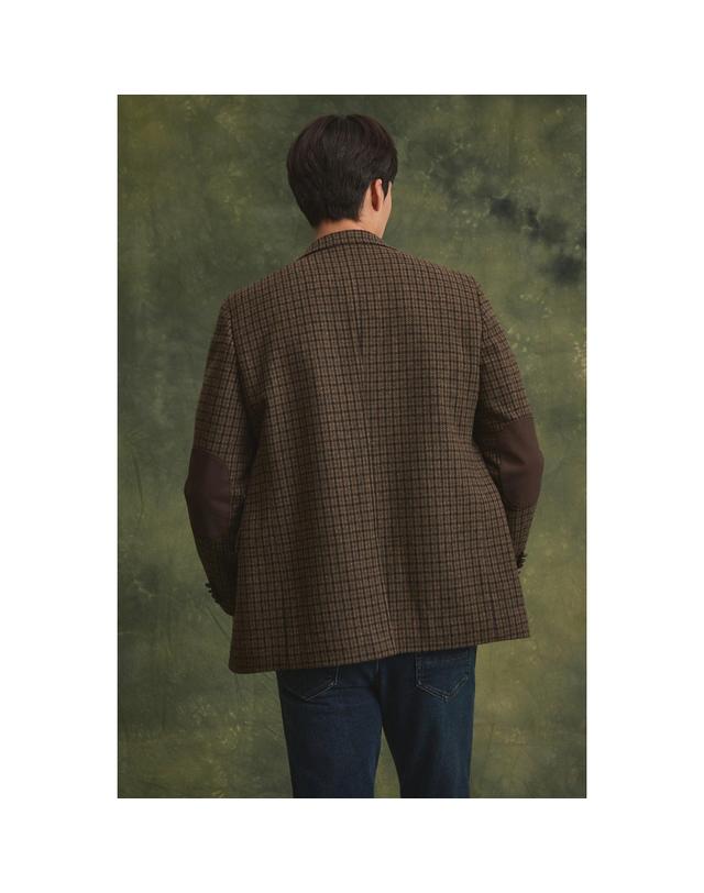 브렌우드 체크 헌팅 자켓(퀼팅) BRJCW26473KHX 착용컷