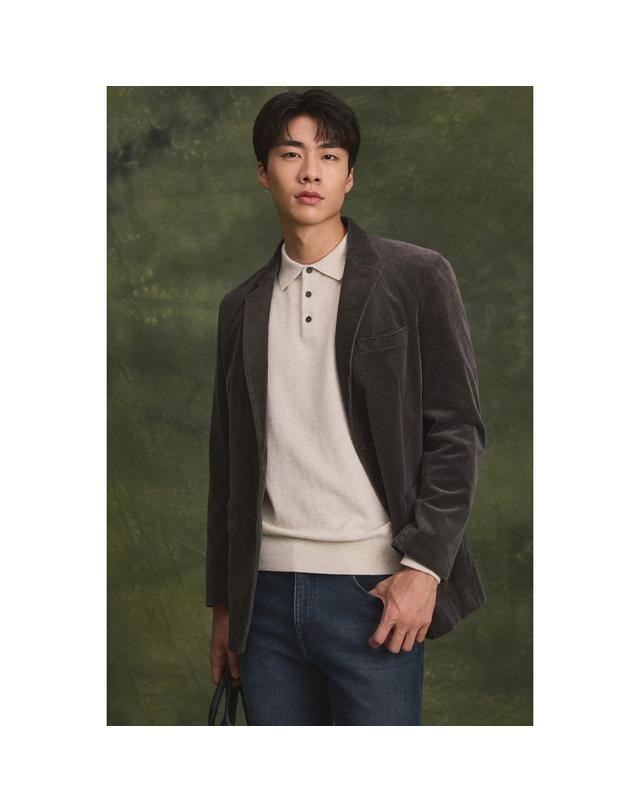 브렌우드 솔리드 코듀로이 자켓 BRJCW26511GYX 착용컷