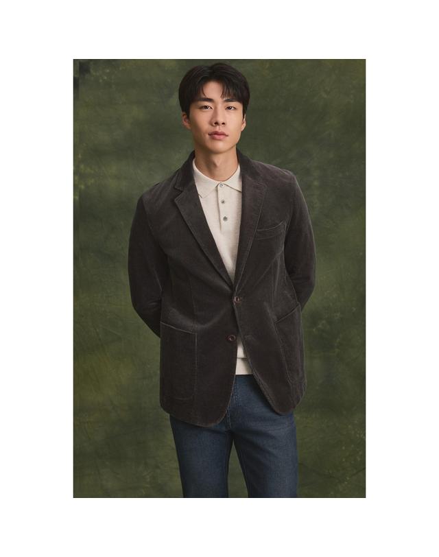 브렌우드 솔리드 코듀로이 자켓 BRJCW26511GYX 착용컷