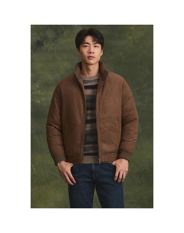 브렌우드 스웨이드 다운 블루종 BRUAW26561CMX 착용컷