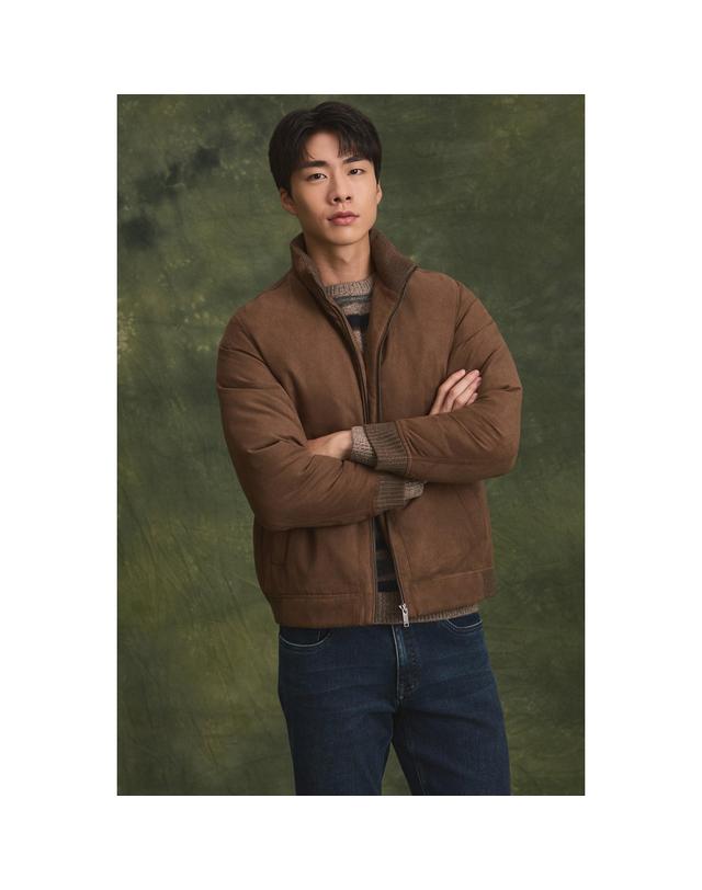 브렌우드 스웨이드 다운 블루종 BRUAW26561CMX 착용컷