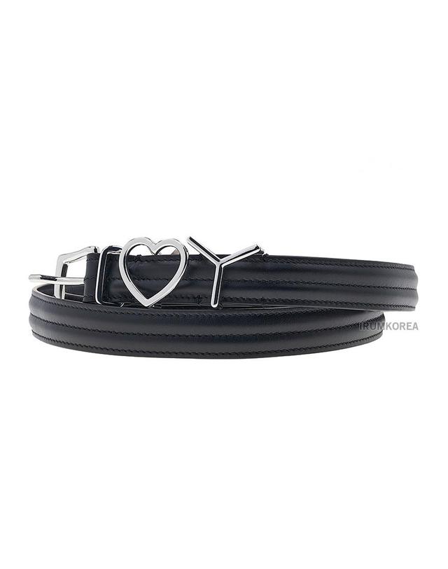 와이 프로젝트 [Y프로젝트] Y 러브 버클 레더 벨트 BELT28S24 BLACK SILVER 착용컷