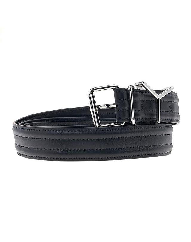 와이 프로젝트 [Y프로젝트] 와이어 Y 버클 레더 벨트 BELT27S24 BLACK SILVER 착용컷