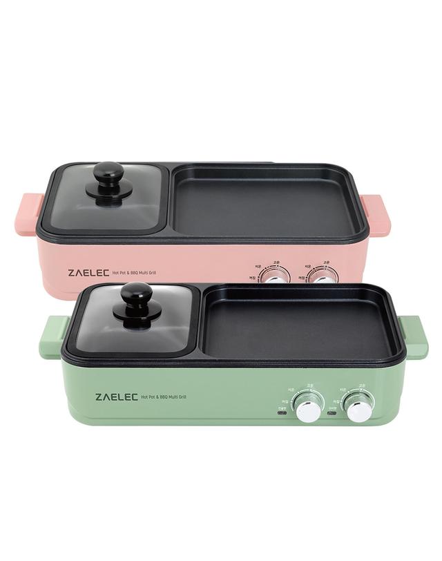자일렉 [자일렉] 가정용 멀티 반반 전기그릴 ZL-2004HG 착용컷