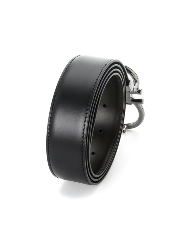 살바토레 페라가모 페레가모 더블 간치니 리버서블 벨트 35MM 블랙 679938 694531 착용컷