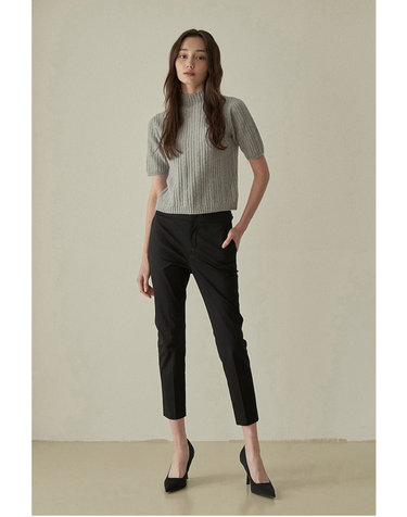 Women Slim Straight Pants_Black