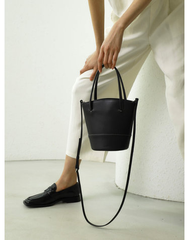 DONO Tote Bag 도노 스티치레더 토트 앤 크로스백 [블랙]