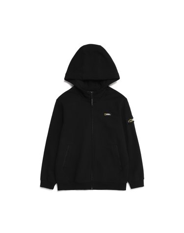 [최대 20% 쿠폰 혜택] 내셔널지오그래픽 K223UFT910 키즈 베이직 후디 트레이닝 풀집업 CARBON BLACK