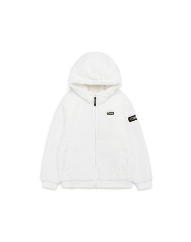 [최대 20% 쿠폰 혜택] 내셔널지오그래픽 K224UFJ920 키즈 페이크퍼 후드 풀집업 WHITE