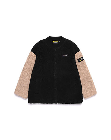 [최대 20% 쿠폰 혜택] 내셔널지오그래픽키즈 N204KFT020 소매배색 FLEECE 뽀글이 F-ZIP CARBONBLACK