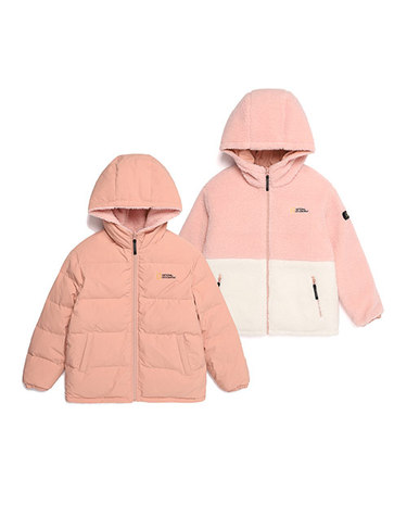 [최대 20% 쿠폰 혜택] 내셔널지오그래픽 N214KDW950 키즈 리머 플리스 리버시블 다운 점퍼 PINK