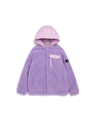 N214KFT190 우븐 후드 패딩 뽀글이 풀집업 LAVENDER