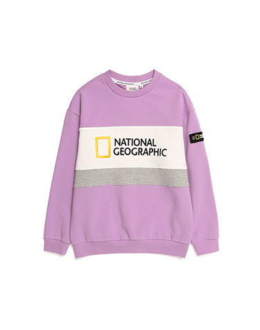N213KSW050 3단 절개배색 맨투맨 LAVENDER