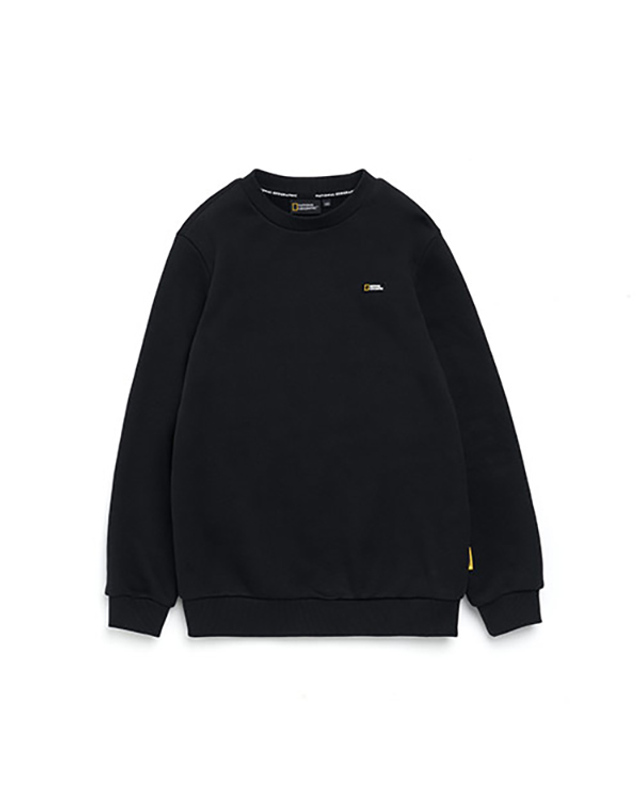 내셔널지오그래픽 키즈 내셔널지오그래픽키즈 N214KSW060 폴라베어 컨셉 맨투맨-2 CARBONBLACK 착용컷