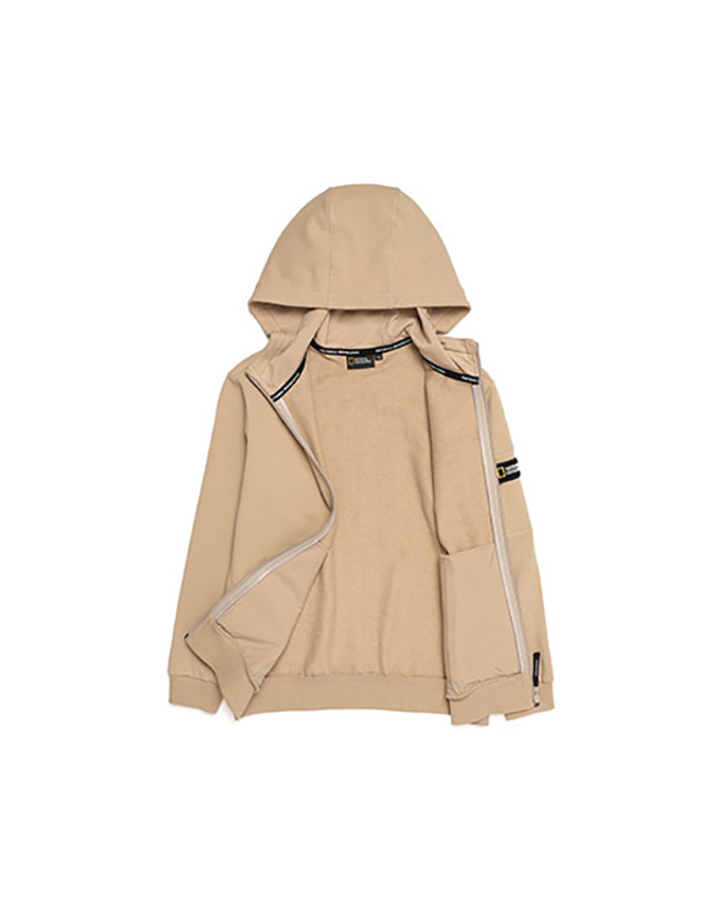내셔널지오그래픽 키즈 내셔널지오그래픽키즈 N213KFT010 슐리언 트레이닝 풀집업 BEIGE 착용컷