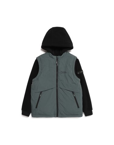 [최대 20% 쿠폰 혜택] 내셔널지오그래픽 K224UJP810 키즈 하이브리드 디테쳐블 다운 점퍼 BAOBAB KHAKI