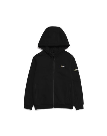[최대 20% 쿠폰 혜택] 내셔널지오그래픽 K224UFT910 키즈 베이직 기모 후디 트레이닝 풀집업 CARBON BLACK