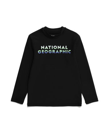 내셔널지오그래픽 키즈 K232URG610 빅로고 래쉬가드 L/TEE CARBON BLACK