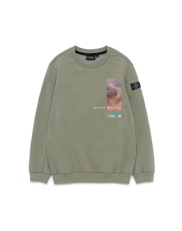 [최대 20% 쿠폰 혜택] K221USW220 화성 컨셉 그래픽 맨투맨 GKHAKI