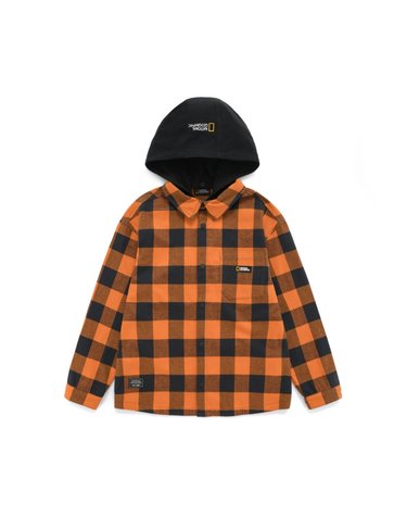 [최대 20% 쿠폰 혜택] 내셔널지오그래픽키즈 K223USH010 체크 후디 셔츠 DORANGE