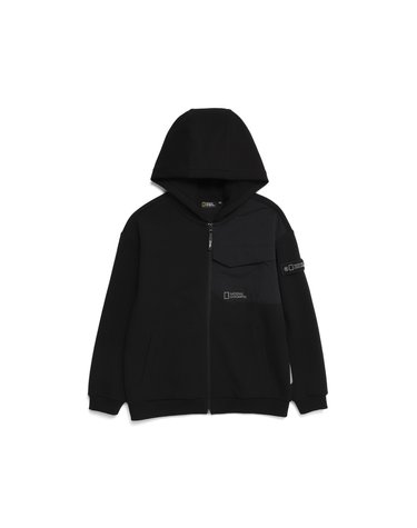 [최대 20% 쿠폰 혜택] 내셔널지오그래픽 키즈 K223UFT230 WOVEN MIX 트레이닝 집업자켓 CARBONBLACK